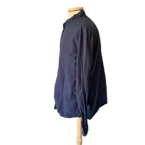 Todd Snyder XXL Blue Check Button Front Long Sleeve Shirt - Picture 2 of 4